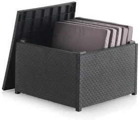 Tavolino da esterno grigio in rattan 56x56 cm - Juinsa