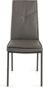 Sedia ecopelle da pranzo Antracite - VIVIENNE 2 sedie