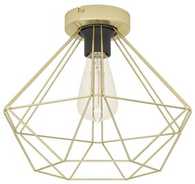 Plafoniera Vintage Tarbes Acciaio Ottone Spazzolato 1 Luce E27