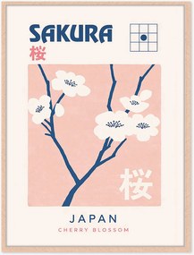 Stampa digitale incorniciata fatta a mano Sakura