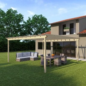 Pergola Flamingo in legno struttura marrone L 594 x P 594 x H 272 cm