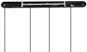 Lampada a sospensione Art Déco nera con vetro fumé rettangolare 4 luci - Bao