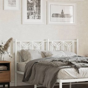 Testiera İn Metallo Bianco 135 Cm /