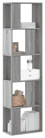 Libreria 5ripiani grigio sonoma 45x23,5x162,5 legno multistrato