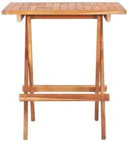 Tavolo da bistrot pieghevole 60x60x65 cm in massello di teak