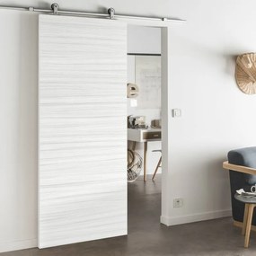 Porta scorrevole reversibile Sablé in mdf marrone, L 92.5 x H 211.5 cm, con binario Loft Alluminio