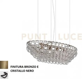 Giogali sospensione ov1 nero e bronzo opaco 4 luci attacco e27 in c...