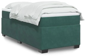 Giroletto A Molle Con Materasso Verde Scuro 80x200 Cm Velluto /