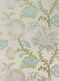 Nina Campbell Carta da parati Coromandel - Stone/ Green/ Aqua
