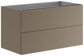 Mobile da bagno sotto lavabo Opera marrone opaco L 89.5 x H 50 x P 45.5 cm 2 cassetti, lavabo non incluso