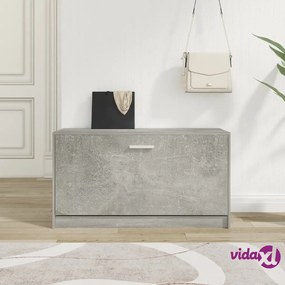 vidaXL Scarpiera Grigio Cemento 80x24x45 cm in Legno Multistrato