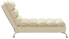 Chaise longue con cuscini crema in tessuto