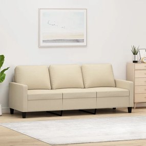 Divano A 3 Posti Crema 180 Cm İn Tessuto /
