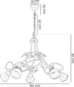 ONLI - Lampadario per bambini BUTTERFLY 5xE14/6W/230V