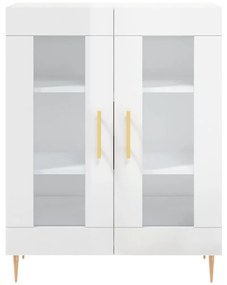 Credenza 69,5x34x90 cm in legno multistrato bianco lucido