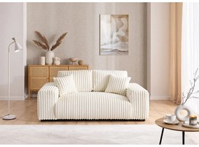 Divano color crema con rivestimento in velluto a coste 178 cm Justin – Ropez