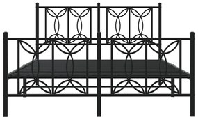 Giroletto con testiera e pediera metallo nero 135x190 cm