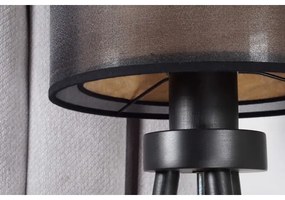 Duolla - Lampada da tavolo WOOD BOHO 1xE27/15W/230V diametro 25 cm nero/beige