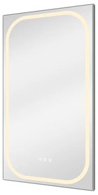 Specchio con illuminazione integrata bagno rettangolare SENSEA L 45 x H 80 x P 3 cm grigio / argento