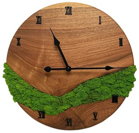 Bellissimo orologio in legno con muschio 38 cm