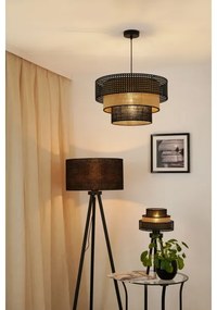 Brilagi - Lampada da tavolo DAKOTA LUNETA 1xE27/15W/230V nero/rattan