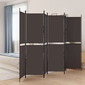 Divisorio A 6 Pannelli Marrone 300x200 Cm İn Tessuto /