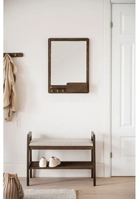 Specchio da parete con mensola con cornice in legno 45x60 cm Inverness - Rowico