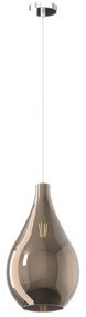 Lampadario Contemporaneo Drop 2.0 Metallo Cromo Vetro Medio Bronzo 1 Luce E27