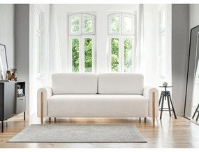 Divano color crema allungabile/con contenitore e rivestimento in bouclé 244 cm Arcadova – ELTAP