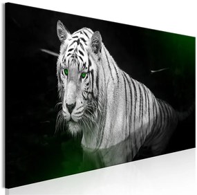 Quadro Shining Tiger (1 Part) Green Narrow  Colore Verde, Dimensioni e Misure 135x45