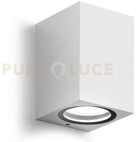 Ges910- applique bianco 1 luce attacco gu10 ip44 6,8x10cm quadrato