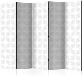 Paravento design Forme simmetriche II (5-parti) - sfondo con motivo astratto in grigio
