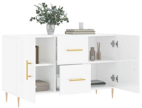 Credenza bianco lucido 100x36x60 cm in legno multistrato