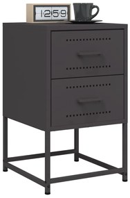 Comodini 2 Pz Neri 36x39x60,5 Cm İn Acciaio /