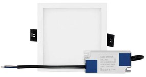 Pannello LED 8W da incasso Quadrato, Foro Tondo Ø75mm, CCT Colore Bianco Variabile CCT