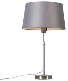 Lampada da tavolo in acciaio con paralume grigio 35 cm regolabile - Parte