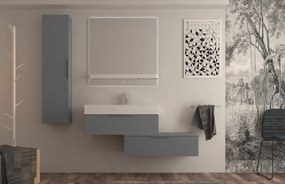 Mobile da bagno sospeso sotto lavabo L 90 x H 25 x P 44 cm grigio laccato opaco, 1 cassetto BADEN HAUS Modula