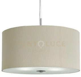 Ciondolo drum 3lt - tessuto plissettato beige e metallo cromato