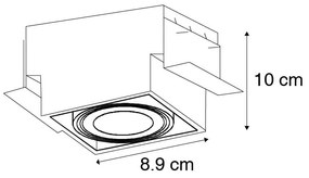 Set di 12 faretti a incasso bianchi GU10 orientabili senza cornice - Oneon