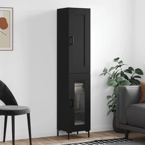 Credenza Nera 34,5x34x180 Cm İn Legno Multistrato /