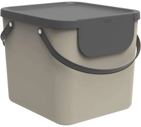 Cestino per la spazzatura in plastica riciclata marrone chiaro per raccolta differenziata 40 l Albula – Rotho