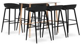 Set Da Bar 7 Pz Bianco E Nero /