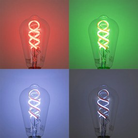 Lampadine LED Smart E27 dimmerabili ST64 RGBW chiare 4W 250lm 2700K