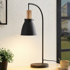 Lampada da tavolo Lindby Trebale, nero, legno, 60 cm, E14