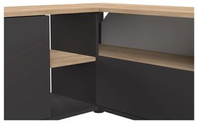 Tavolo TV in rovere decorato in nero e naturale 90x45 cm Angle - TemaHome