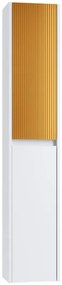 Colonna per mobile bagno Niwa 2 ante P 27 x L 30 x H 160 cm laccato opaco bianco con vetro senape