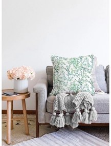 Federa in misto cotone beige e verde Twiggy, 55 x 55 cm - Minimalist Cushion Covers