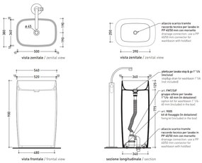 Flaminia MONOFLAG lavabo freestanding 52 cm a pavimento centro stanza in ceramica bianco