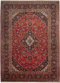 Kashan Tappeto 360 x 260 Rosso (Iran) Annodato A Mano