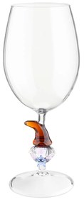 Calice vino gnomo marrone in vetro borosilicato